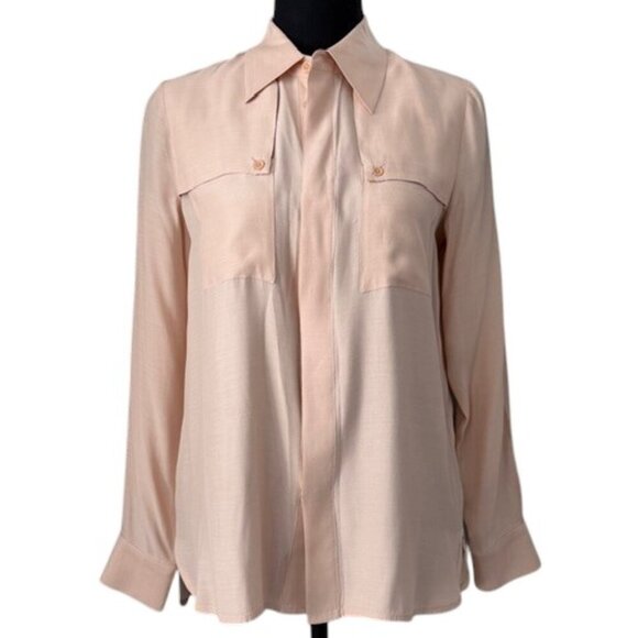 kate spade Tops - KATE SPADE Blush Pink Silk Button Front Blouse Top Sz 2